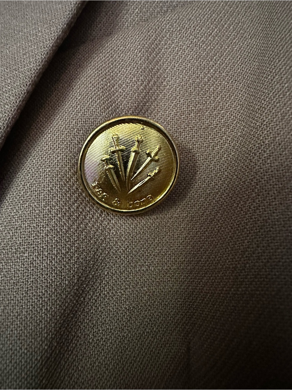 rag & bone Double-Breasted Brown Blazer with Gold Buttons - Picture 4 of 5